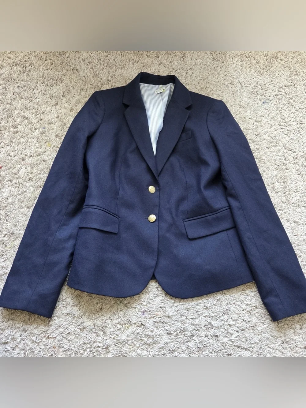 J. Crew Women's Navy Blazer with Gold Buttons 2